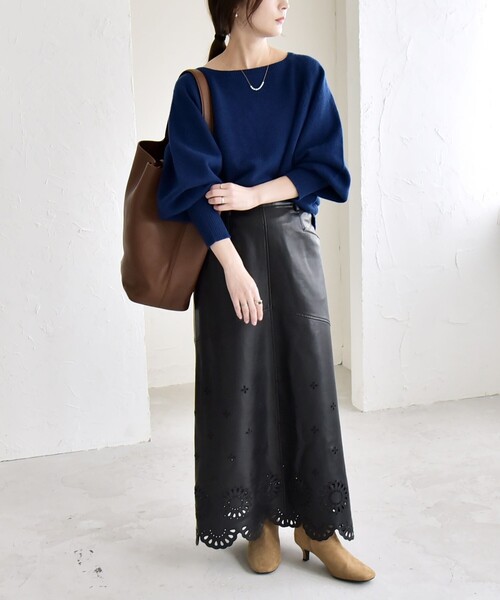 【61614432】 セール】quaranciel:〈手洗い可能〉AQUA カシミヤ ミックス ボート