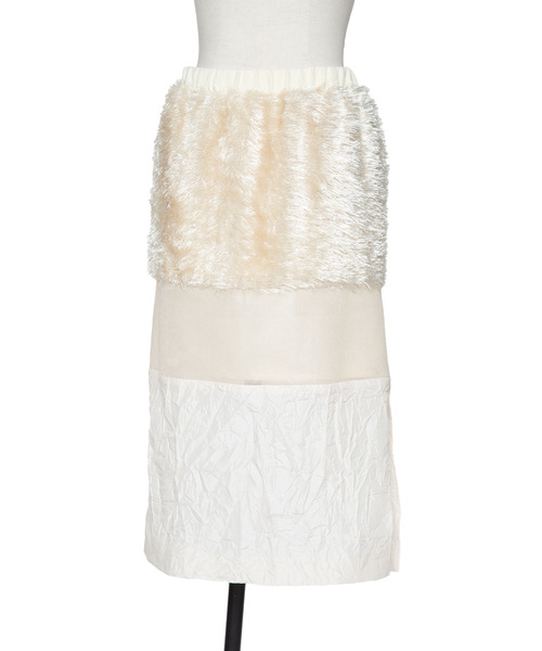 muller of yoshiokubo（ミュラーオブヨシオクボ）の「muller of yoshiokubo ミュラーオブヨシオクボ / GRASS LINE SKIRT グラスラインスカート / MLF25404（スカート・レディース・アイボリー/ブラック・36/38）」の6枚目の写真