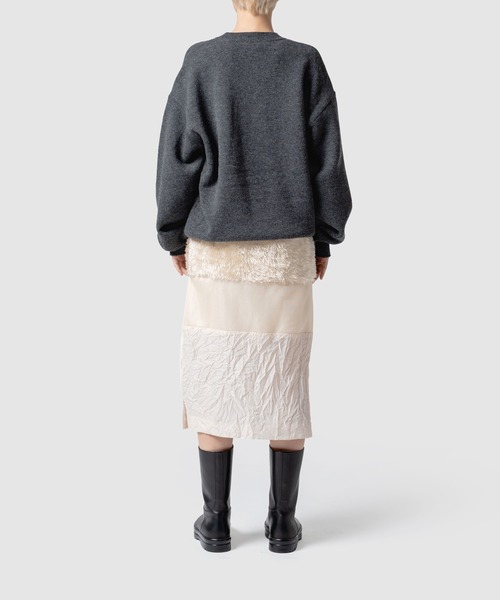 muller of yoshiokubo（ミュラーオブヨシオクボ）の「muller of yoshiokubo ミュラーオブヨシオクボ / GRASS LINE SKIRT グラスラインスカート / MLF25404（スカート・レディース・アイボリー/ブラック・36/38）」の7枚目の写真