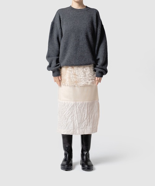 muller of yoshiokubo（ミュラーオブヨシオクボ）の「muller of yoshiokubo ミュラーオブヨシオクボ / GRASS LINE SKIRT グラスラインスカート / MLF25404（スカート・レディース・アイボリー/ブラック・36/38）」の8枚目の写真