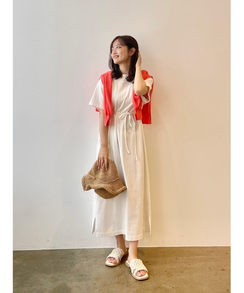COHINA（コヒナ）の「ライトスウェットTワンピース 【低身長・小柄女性】（ワンピース・レディース・ホワイト・REGULAR/SHORT）」の4枚目の写真