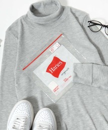 Hanes(ヘインズ)ワッフルタートルネックロングスリーブTシャツ/パックT レディース