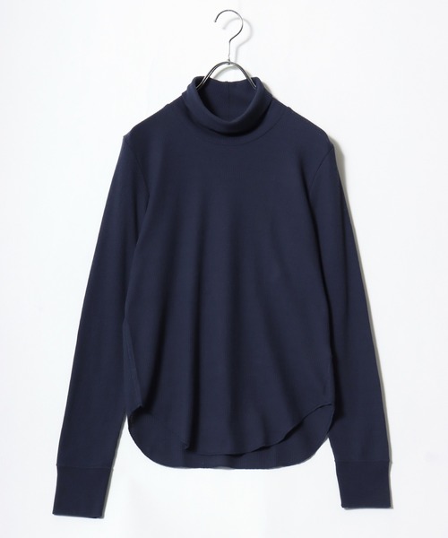 HANES(ヘインズ)の「Hanes(ヘインズ)ワッフルタートルネックロングスリーブTシャツ/パックT レディース(Tシャツ/カットソー・レディース・アイボリー/ネイビー/グレー・FREE)」の7枚目の写真