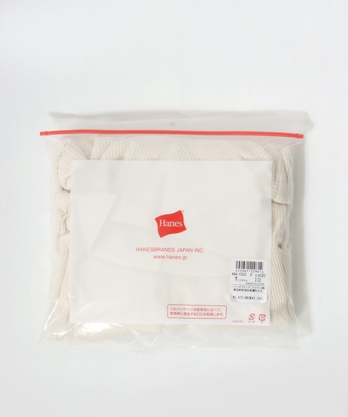 HANES(ヘインズ)の「Hanes(ヘインズ)ワッフルタートルネックロングスリーブTシャツ/パックT レディース(Tシャツ/カットソー・レディース・アイボリー/ネイビー/グレー・FREE)」の12枚目の写真