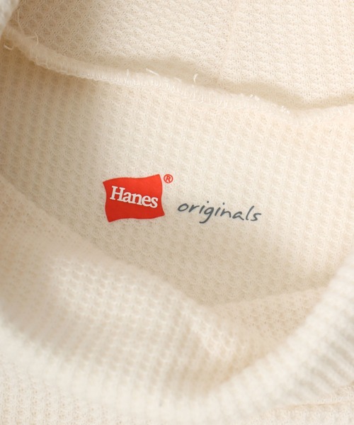 HANES(ヘインズ)の「Hanes(ヘインズ)ワッフルタートルネックロングスリーブTシャツ/パックT レディース(Tシャツ/カットソー・レディース・アイボリー/ネイビー/グレー・FREE)」の14枚目の写真