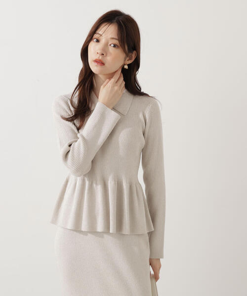 PROPORTION BODY DRESSING（プロポーションボディドレッシング）の「【青島心さん着用】ポロペプラムＳＥＴＵＰ / 1215240004（ワンピース・レディース・ネイビー/ピンク/オフホワイト・P/S/MEDIUM）」の5枚目の写真