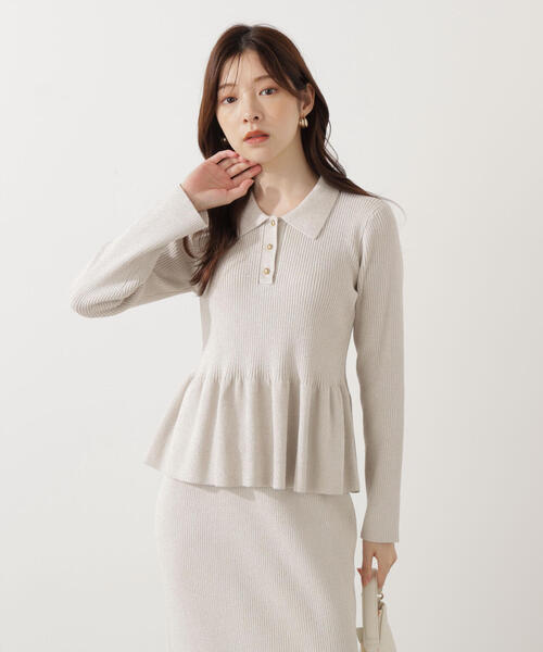 PROPORTION BODY DRESSING（プロポーションボディドレッシング）の「【青島心さん着用】ポロペプラムＳＥＴＵＰ / 1215240004（ワンピース・レディース・ネイビー/ピンク/オフホワイト・P/S/MEDIUM）」の6枚目の写真