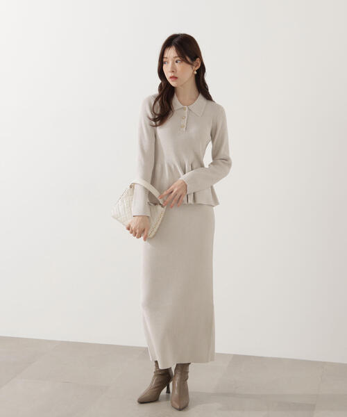 PROPORTION BODY DRESSING（プロポーションボディドレッシング）の「【青島心さん着用】ポロペプラムＳＥＴＵＰ / 1215240004（ワンピース・レディース・ネイビー/ピンク/オフホワイト・P/S/MEDIUM）」の7枚目の写真