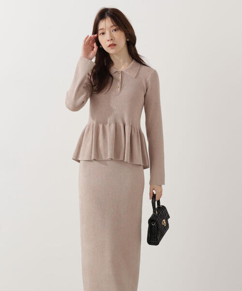 PROPORTION BODY DRESSING（プロポーションボディドレッシング）の「【青島心さん着用】ポロペプラムＳＥＴＵＰ / 1215240004（ワンピース・レディース・ネイビー/ピンク/オフホワイト・P/S/MEDIUM）」の15枚目の写真