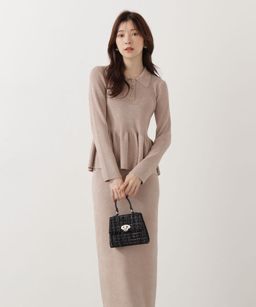 PROPORTION BODY DRESSING（プロポーションボディドレッシング）の「【青島心さん着用】ポロペプラムＳＥＴＵＰ / 1215240004（ワンピース・レディース・ネイビー/ピンク/オフホワイト・P/S/MEDIUM）」の17枚目の写真