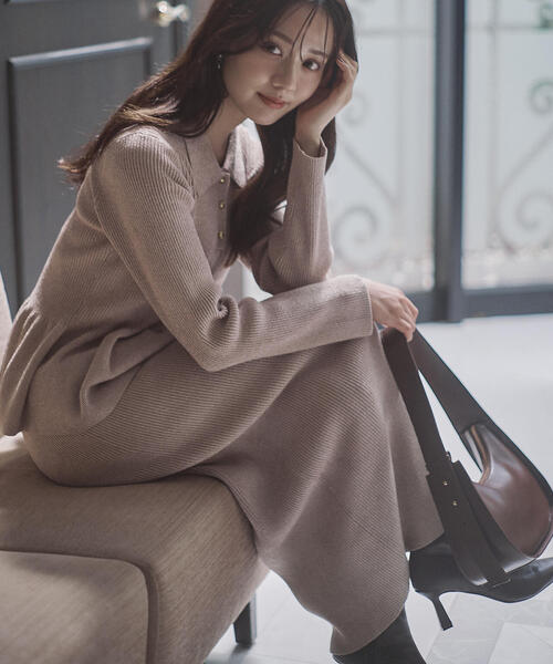 PROPORTION BODY DRESSING（プロポーションボディドレッシング）の「【青島心さん着用】ポロペプラムＳＥＴＵＰ / 1215240004（ワンピース・レディース・ネイビー/ピンク/オフホワイト・P/S/MEDIUM）」の3枚目の写真