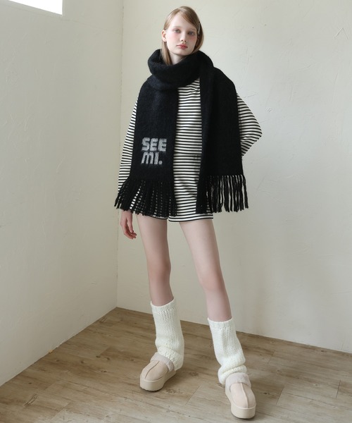 Seemi. byNICECLAUP（ シーミーバイナイスクラップ）の「【Seemi.】ニットレッグウォーマー（レッグウォーマー・レディース・ピンクベージュ/ブラック/オフホワイト・FREE）」の11枚目の写真