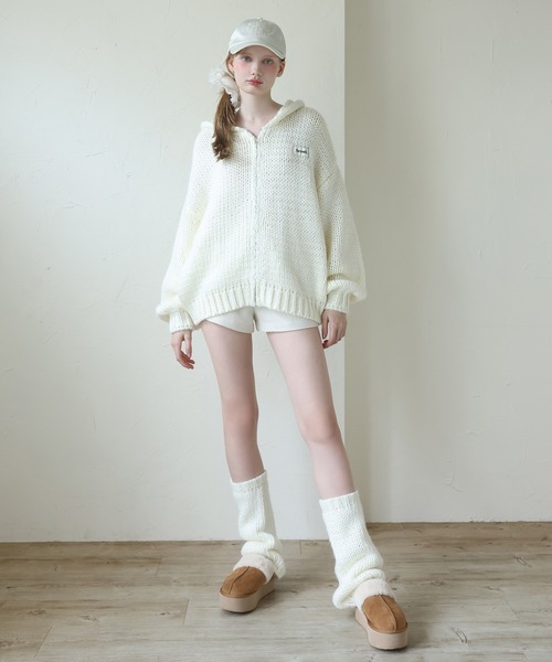 Seemi. byNICECLAUP（ シーミーバイナイスクラップ）の「【Seemi.】ニットレッグウォーマー（レッグウォーマー・レディース・ピンクベージュ/ブラック/オフホワイト・FREE）」の22枚目の写真