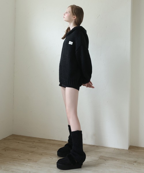 Seemi. byNICECLAUP（ シーミーバイナイスクラップ）の「【Seemi.】ニットレッグウォーマー（レッグウォーマー・レディース・ピンクベージュ/ブラック/オフホワイト・FREE）」の18枚目の写真