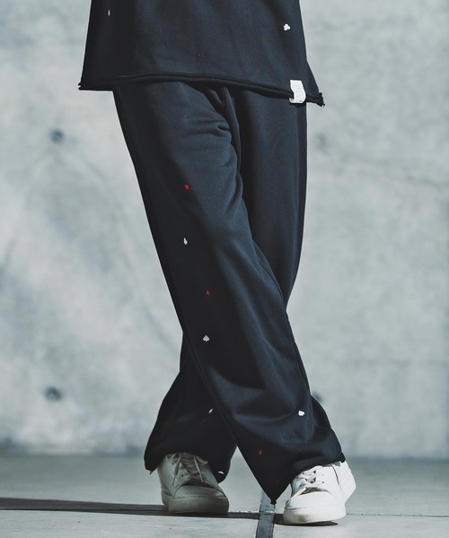 GLIMCLAP(グリムクラップ)の「mp14137-Card Stitch Emblem Sweat pants スウェットパンツ(192-034-gla-cf)(スウェットパンツ・メンズ・ブラック/オフホワイト/ミックスグレー/ブラウン系その他・S/M/L)」の3枚目の写真