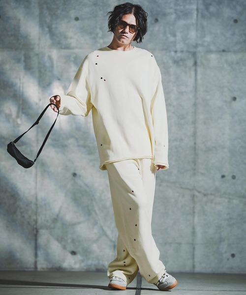 GLIMCLAP(グリムクラップ)の「mp14137-Card Stitch Emblem Sweat pants スウェットパンツ(192-034-gla-cf)(スウェットパンツ・メンズ・ブラック/オフホワイト/ミックスグレー/ブラウン系その他・S/M/L)」の13枚目の写真