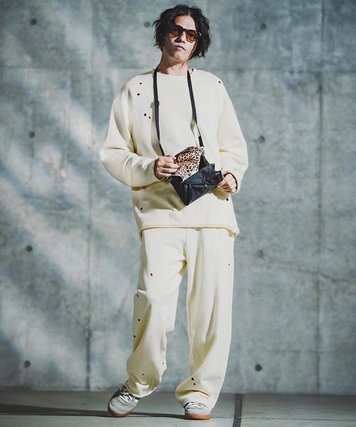 GLIMCLAP(グリムクラップ)の「mp14137-Card Stitch Emblem Sweat pants スウェットパンツ(192-034-gla-cf)(スウェットパンツ・メンズ・ブラック/オフホワイト/ミックスグレー/ブラウン系その他・S/M/L)」の14枚目の写真