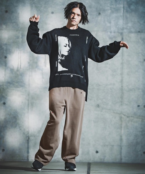 GLIMCLAP(グリムクラップ)の「mp14137-Card Stitch Emblem Sweat pants スウェットパンツ(192-034-gla-cf)(スウェットパンツ・メンズ・ブラック/オフホワイト/ミックスグレー/ブラウン系その他・S/M/L)」の20枚目の写真