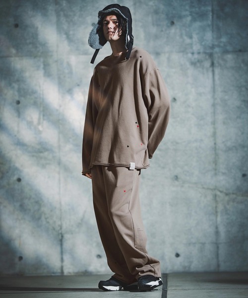 GLIMCLAP(グリムクラップ)の「mp14137-Card Stitch Emblem Sweat pants スウェットパンツ(192-034-gla-cf)(スウェットパンツ・メンズ・ブラック/オフホワイト/ミックスグレー/ブラウン系その他・S/M/L)」の21枚目の写真