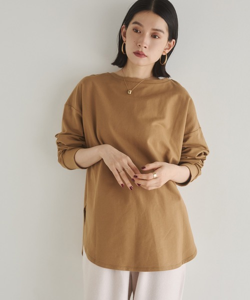 hunch（ハンチ）の「【WEB限定/別注】2WAY ハーフジップスウェット（スウェット・レディース・ブラック/カーキ/ネイビー/ライトベージュ・FREE）」の3枚目の写真