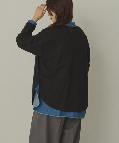 hunch（ハンチ）の「【WEB限定/別注】2WAY ハーフジップスウェット（スウェット・レディース・ブラック/カーキ/ネイビー/ライトベージュ・FREE）」の8枚目の写真