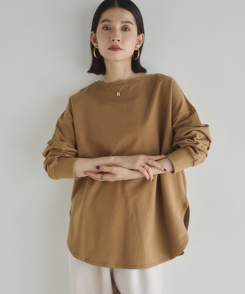 hunch（ハンチ）の「【WEB限定/別注】2WAY ハーフジップスウェット（スウェット・レディース・ブラック/カーキ/ネイビー/ライトベージュ・FREE）」の17枚目の写真