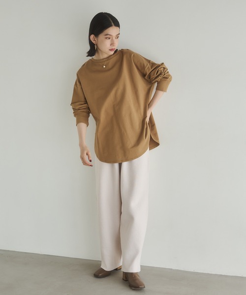 hunch（ハンチ）の「【WEB限定/別注】2WAY ハーフジップスウェット（スウェット・レディース・ブラック/カーキ/ネイビー/ライトベージュ・FREE）」の14枚目の写真