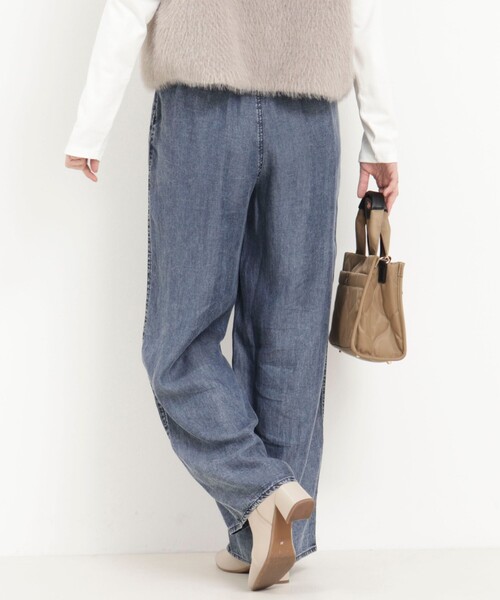 MICO COULIER（ミコクリエ）の「バイオシルクデニムタックワイドフレアパンツ（デニムパンツ・レディース・チャコールグレー/インディゴブルー・38/36）」の11枚目の写真