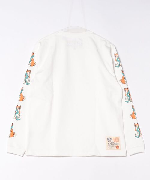 go slow caravan（ゴースローキャラバン）の「超ヘビーUSA/C 柴犬と晩酌 ロングスリーブTEE（Tシャツ/カットソー・メンズ・ホワイト/ミント・LARGE/MEDIUM/SMALL/X-LARGE）」の21枚目の写真