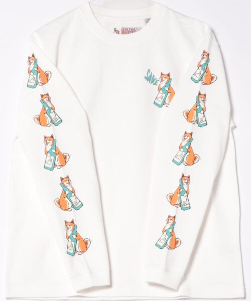 go slow caravan（ゴースローキャラバン）の「超ヘビーUSA/C 柴犬と晩酌 ロングスリーブTEE（Tシャツ/カットソー・メンズ・ホワイト/ミント・LARGE/MEDIUM/SMALL/X-LARGE）」の22枚目の写真