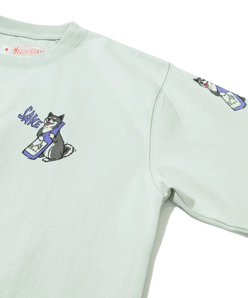 go slow caravan（ゴースローキャラバン）の「超ヘビーUSA/C 柴犬と晩酌 ロングスリーブTEE（Tシャツ/カットソー・メンズ・ホワイト/ミント・LARGE/MEDIUM/SMALL/X-LARGE）」の4枚目の写真