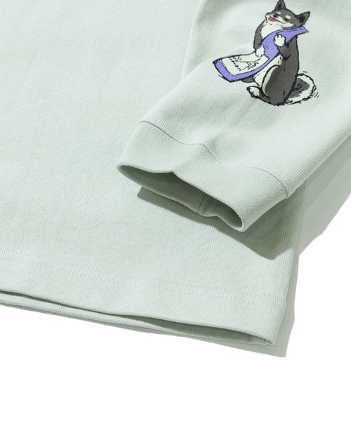 go slow caravan（ゴースローキャラバン）の「超ヘビーUSA/C 柴犬と晩酌 ロングスリーブTEE（Tシャツ/カットソー・メンズ・ホワイト/ミント・LARGE/MEDIUM/SMALL/X-LARGE）」の7枚目の写真