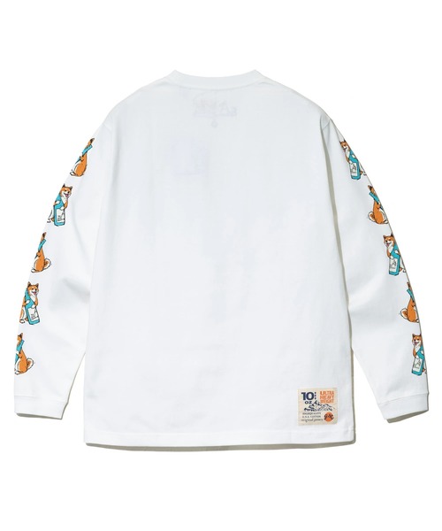 go slow caravan（ゴースローキャラバン）の「超ヘビーUSA/C 柴犬と晩酌 ロングスリーブTEE（Tシャツ/カットソー・メンズ・ホワイト/ミント・LARGE/MEDIUM/SMALL/X-LARGE）」の13枚目の写真