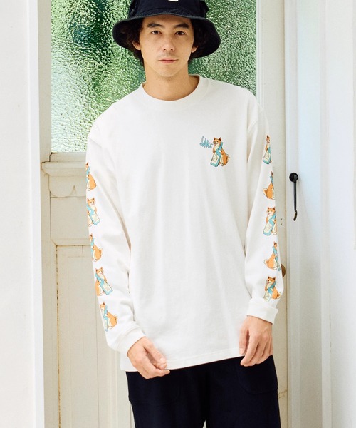 go slow caravan（ゴースローキャラバン）の「超ヘビーUSA/C 柴犬と晩酌 ロングスリーブTEE（Tシャツ/カットソー・メンズ・ホワイト/ミント・LARGE/MEDIUM/SMALL/X-LARGE）」の16枚目の写真