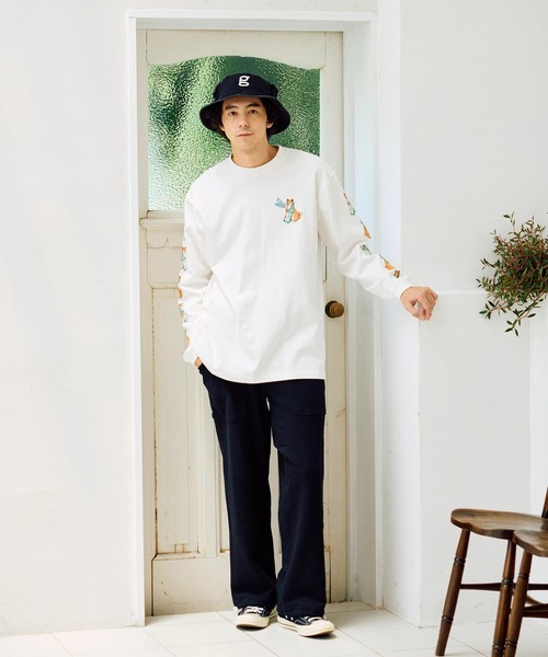 go slow caravan（ゴースローキャラバン）の「超ヘビーUSA/C 柴犬と晩酌 ロングスリーブTEE（Tシャツ/カットソー・メンズ・ホワイト/ミント・LARGE/MEDIUM/SMALL/X-LARGE）」の19枚目の写真