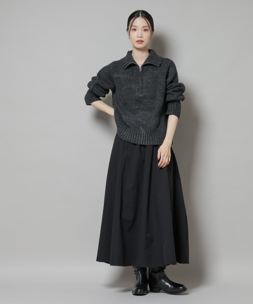 NANO universe（ナノユニバース）の「ハーフジップニットプルオーバー（ニット/セーター・レディース・ライトベージュ/ダークグレー/ブラウン・FREE）」の19枚目の写真