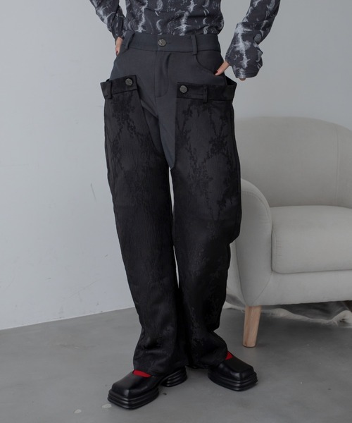 VACANCY(ヴァカンシー)の「チャイナジャガードドッキングスラックスパンツ/SETUP/3WAY(スラックス・レディース・ブラック/チャコールグレー・LARGE/MEDIUM/SMALL)」の15枚目の写真