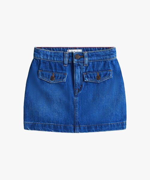 TOMMY HILFIGER（トミーヒルフィガー）の「GIRLS デニムセミタイトミニスカート（スカート・キッズ・ブルー・140cm/150cm/130cm）」の5枚目の写真