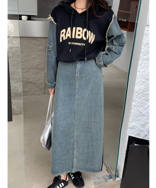 FAVORITO(ファヴォリート)の「異素材切り替えセットアップ(セットアップ・レディース・レッド/ベージュ/ネイビー/ブラック・F)」の9枚目の写真