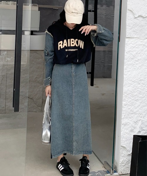 FAVORITO(ファヴォリート)の「異素材切り替えセットアップ(セットアップ・レディース・レッド/ベージュ/ネイビー/ブラック・F)」の18枚目の写真