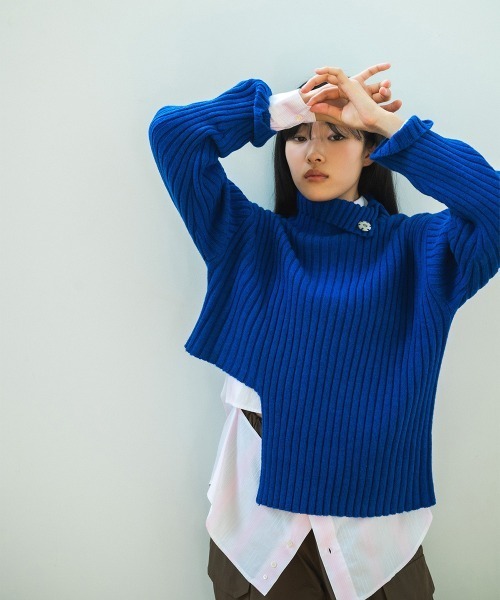 soduk（スドーク）の「cut cut knit sweater（ニット/セーター・レディース・ブラック/ブルー/グレー・ONE SIZE）」の14枚目の写真