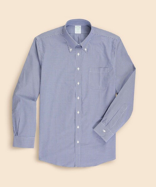 BROOKS BROTHERS(ブルックスブラザーズ)の「ストレッチピンポイントオックスフォード ギンガムチェック ドレスシャツ Slim Fit(ビジネスシャツ・メンズ・ブルー/ネイビー/ライトブルー・15-31/15-32/15 1/2-31/16-31/16-32/15 1/2-32/14 1/2-31/15-33/15 1/2-33/16-33/16 1/2-32/16 1/2-33)」の6枚目の写真