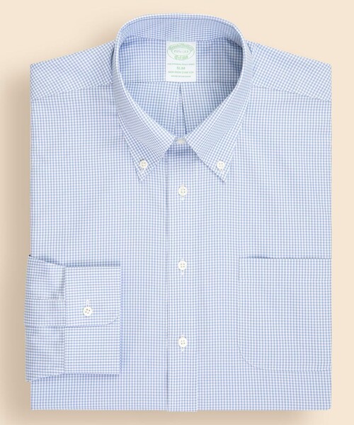 BROOKS BROTHERS(ブルックスブラザーズ)の「ストレッチピンポイントオックスフォード ギンガムチェック ドレスシャツ Slim Fit(ビジネスシャツ・メンズ・ブルー/ネイビー/ライトブルー・15-31/15-32/15 1/2-31/16-31/16-32/15 1/2-32/14 1/2-31/15-33/15 1/2-33/16-33/16 1/2-32/16 1/2-33)」の14枚目の写真