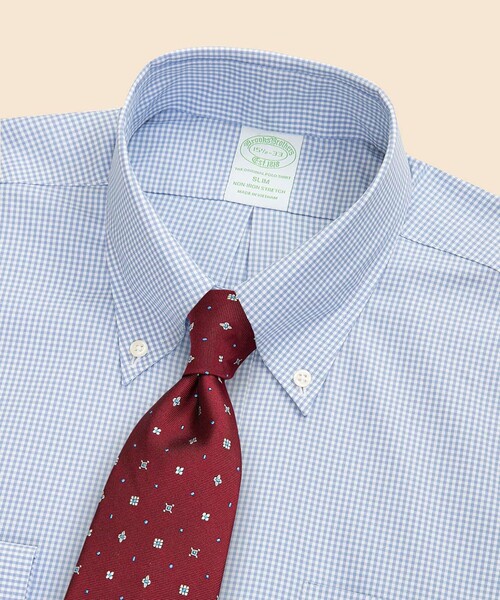 BROOKS BROTHERS(ブルックスブラザーズ)の「ストレッチピンポイントオックスフォード ギンガムチェック ドレスシャツ Slim Fit(ビジネスシャツ・メンズ・ブルー/ネイビー/ライトブルー・15-31/15-32/15 1/2-31/16-31/16-32/15 1/2-32/14 1/2-31/15-33/15 1/2-33/16-33/16 1/2-32/16 1/2-33)」の15枚目の写真