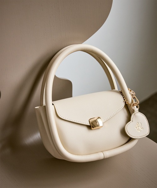 セール】ハートチャーム付きミニレトルショルダーバッグ（ショルダー