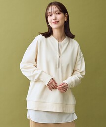 ハーフジップスウェット