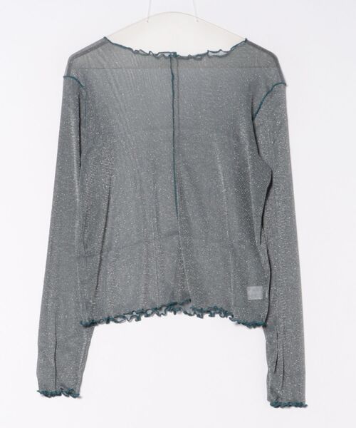 STYLEBLOCK（スタイルブロック）の「ラメシアー配色メロートップス（Tシャツ/カットソー・レディース・ボルドー/ブラウン/チャコールグレー/アイボリー/ブラック・FREE）」の11枚目の写真