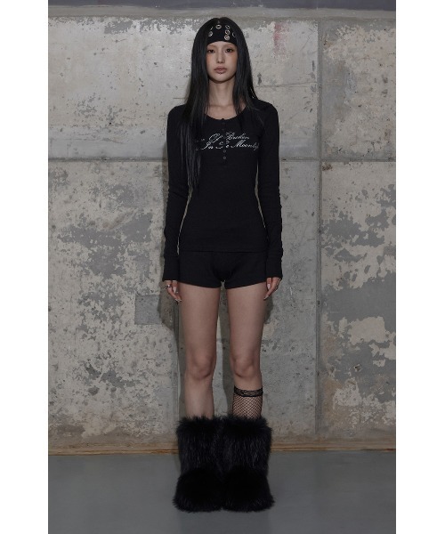 FANCY CLUB（ファンシークラブ）の「A'GEM/9 × .kom 『FANCY CLUB/ファンシークラブ』 BACK LETTERING MICRO SHORT PANTS/マイクロショートパンツ（その他パンツ・レディース・ブラック・FREE）」の5枚目の写真