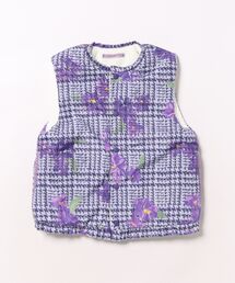 HAKKA KIDS | グレンチェックアートスミレプリントリバーシブルベスト(ベスト)