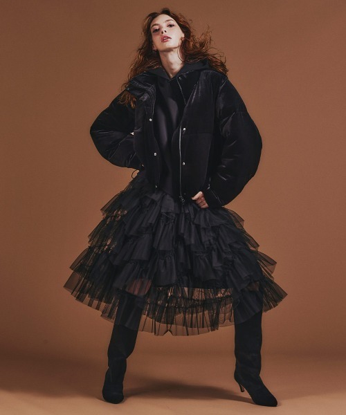 DOUBLE STANDARD CLOTHING（ダブルスタンダードクロージング）の「2WAY ベロアダウンジャケット（ダウンジャケット/コート・レディース・ブラック・38/36）」の19枚目の写真